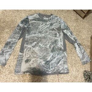 Realtree Fishing Shirt Mens XL Gray Blue Camo Long Sleeve Performance Outdoor